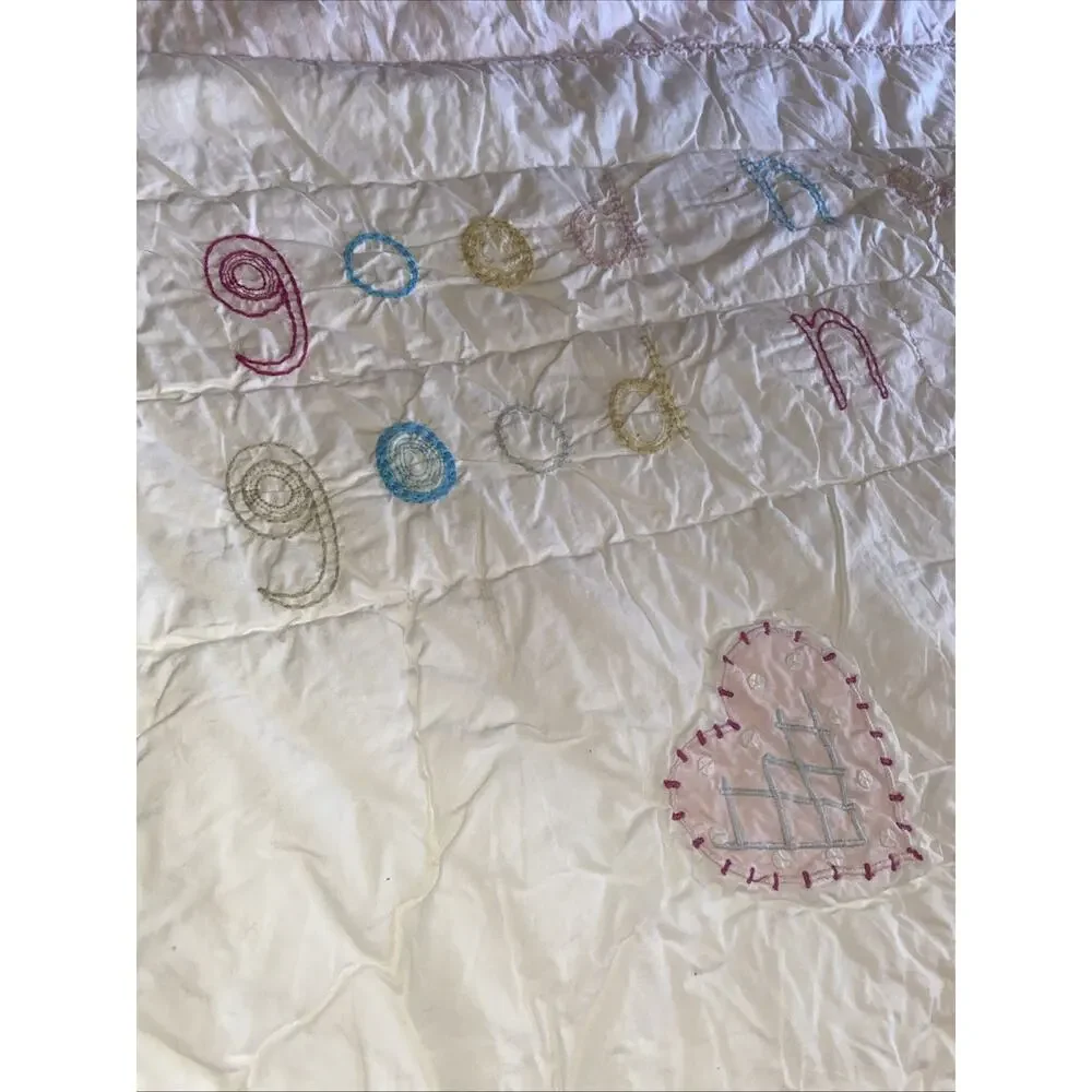 Simply Shaggy Chic Applique Embroidered Quilt Bedspread 84”x 84” Girl’s Princess